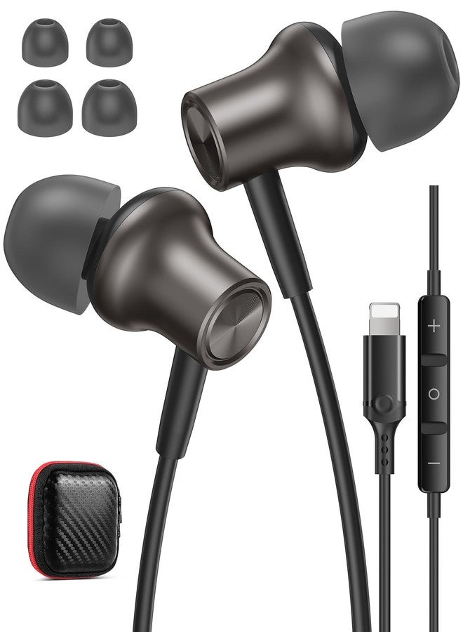 iMangoo Design for Apple Headphones MFi Magnetic Wired Earbuds HiFi Stereo Bass Headset Lightning Earphones with Microphone Volume Control for iPhone 14 Plus 13 Pro Max 12 Mini 11 10 XS XR Gunmetal - Image 1